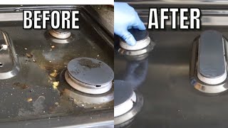 HOW TO CLEAN YOUR GAS STOVE WITH BAKING SODA AND VINEGAR Watch What Happens!