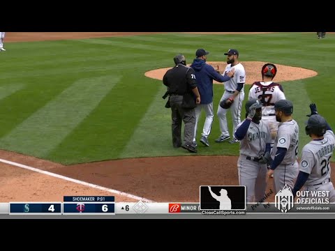 Ejection 007 - Manny Gonzalez Ejects MIN Pitcher Matt Shoemaker After SEA Scores 4 Runs in the 6th