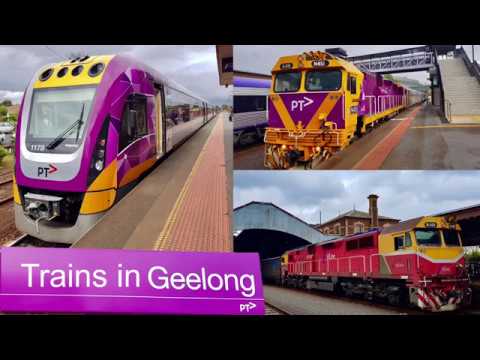 V/Line DMU’s and Loco Hauled Trains at Geelong.