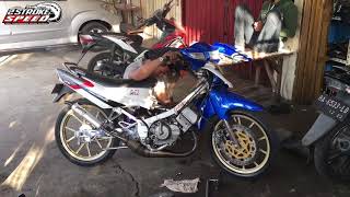 Download lagu Cek sound knalpot kolong underbound satria 2 tak tipe p porting harian mp3