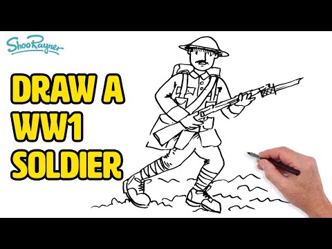 How to draw a WW1 British Soldier - YouTube