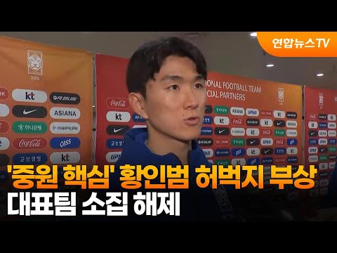 '중원 핵심' 황인범 허벅지 부상…대표팀 소집 해제