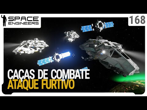 Missão Secreta, utilizando os caças de combate para ataque furtivo - Space Engineers - Coop