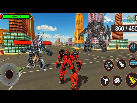 Red Bumblebee Tornado Robot Car Transformation Games 2021: Car Robot Tornado Game - Android Gameplay