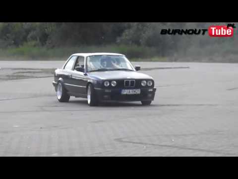 Palenie gumy i mały pożar - BMW E30 328/Spot BMW Klub Krotoszyn
