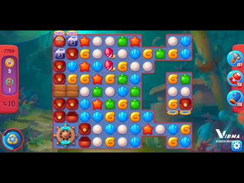 Fishdom. 7789 hard level no boosters and diamonds - 20 moves