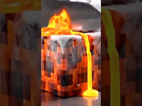 Lava. Molecular Gastronomy ASMR: Slicing Block from Minecraft.