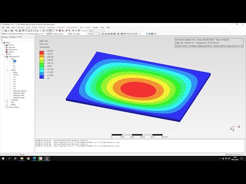 PrePoMax (CalculiX FEA) - Tutorial 31 - Preloaded modal analysis of a plate