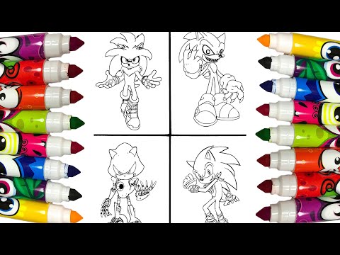 Sonic 4 versions coloring pages - Sonic coloring pages - How to Draw Sonic - Sonic The Hedgehog