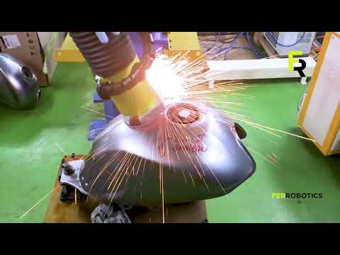 Motorbike fuel tank - weld seam leveling with AAK by FerRobotics