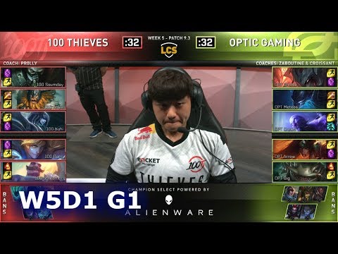 100 vs OPT | S9 LCS Spring 2019 Week 5 Day 1 | 100 Thieves vs OpTic Gaming W5D1