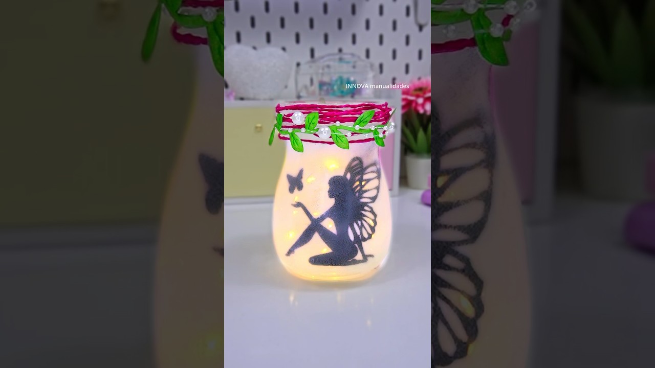DIY Linda idea para decorar frascos 💕 #manualidades #diy #ideas #regalo