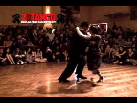  Guillermina Quiroga  and  El Pibe Avellaneda  are  dancing  to  a  tango