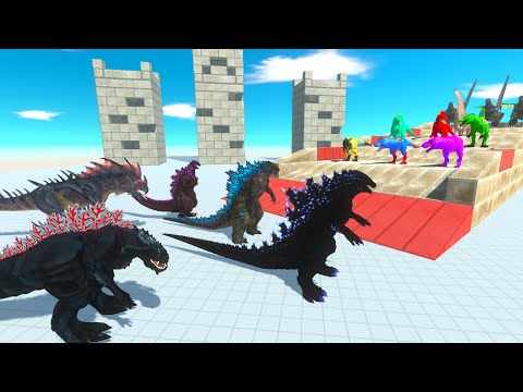 ALL GODZILLA BOSS CLIMBING CHALLENGE - Animal Revolt Battle Simulator