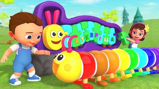 Learn Words with Caterpillar Puzzle 🐛 | Colorful Wooden Toy Learning | Colors for Kids Educational