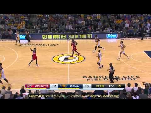 John Wall beautiful fast break assist to Ariza - 2014.01.10