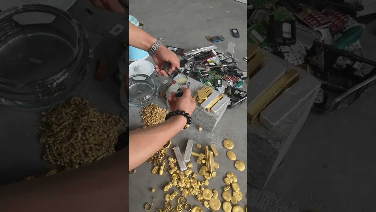 E-waste to gold.#goldrefining #ewaste