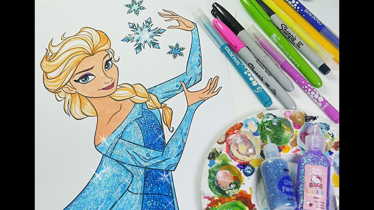 Disney Frozen coloring book Queen elsa coloring pages for kids