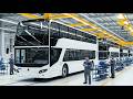 How Futuristic Triple Decker City Buses Are Made Inside The Mega Bus Factory Full Process