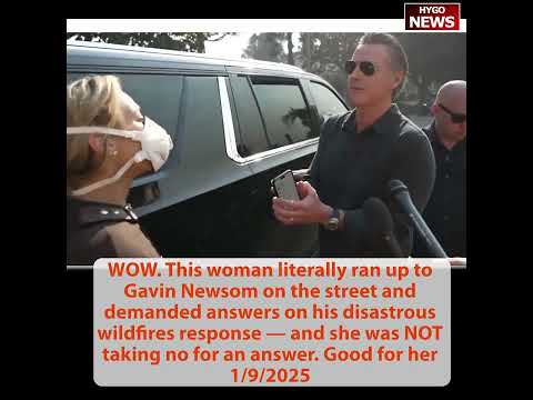 Woman literally ran up to Gavin Newsom & demanded answers; Flashback Newsom, Mayor Bass & Kamala