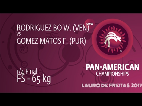 1/4 FS - 65 kg: F. GOMEZ MATOS (PUR) df. W. RODRIGUEZ BO (VEN) by TF, 13-2