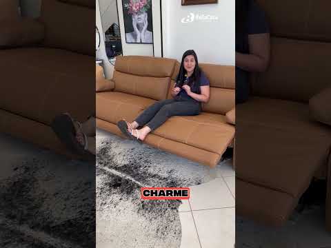 Sofá em Couro Legitimo e Automatizado na Bella Casa de Realeza PR #SofadeCouro #realezapr