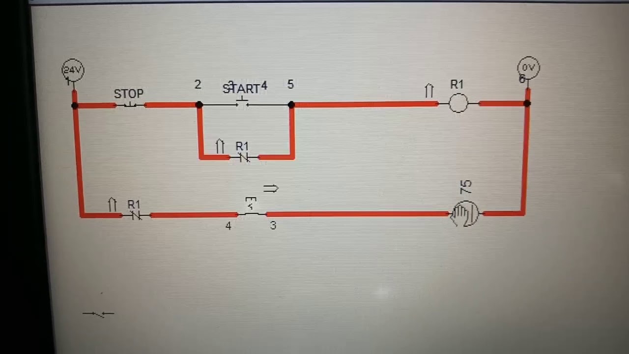 Diagrama escalera: arranque-paro motor DC
