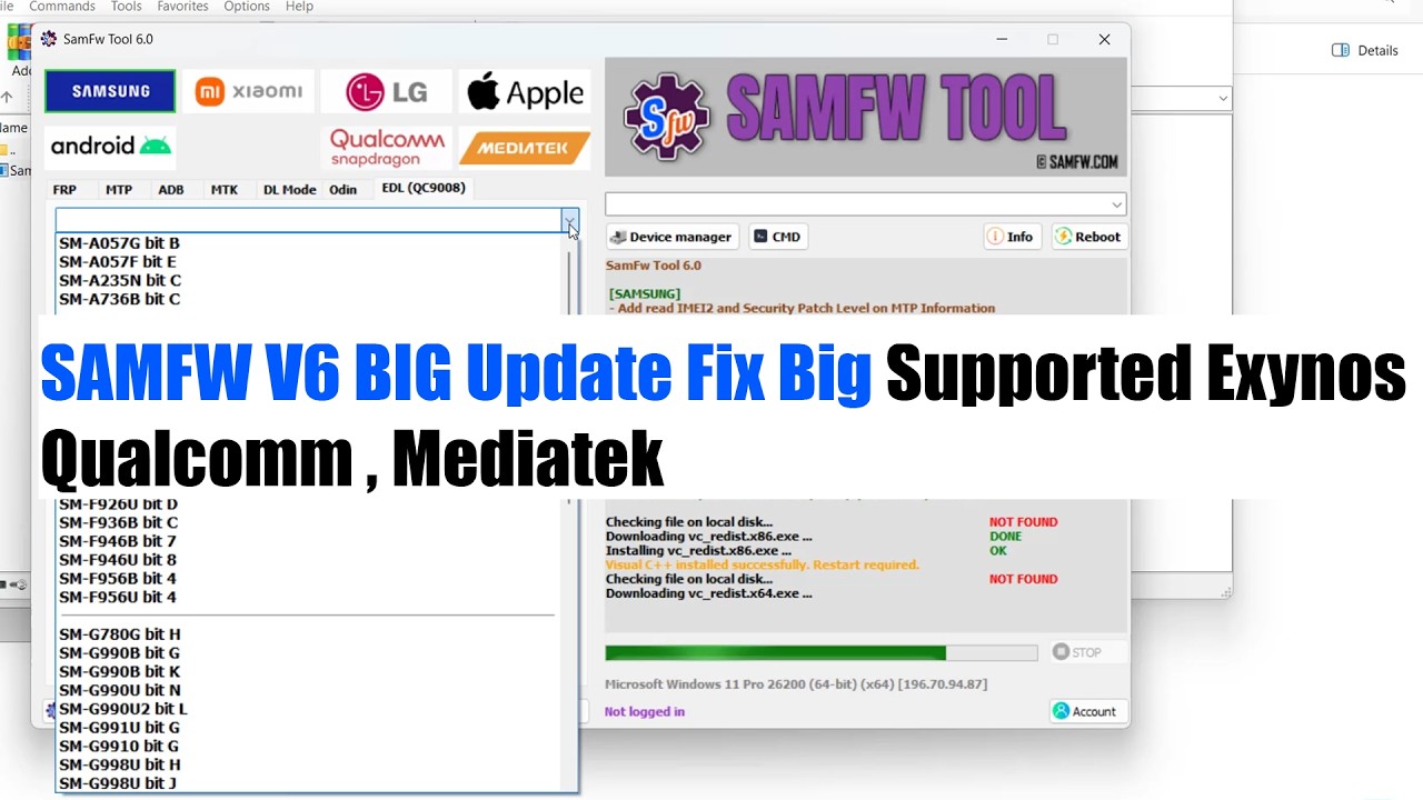 SamFw Tool V6 Latest Version 2026 | Download Tool Unlock/ Bypass FRP, Factory Reset Android 2026