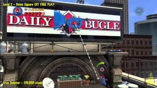 Lego Marvel Super Heroes: Level 2 Times Square Off - FREE PLAY (All Minikits & Stan In Peril) - HTG