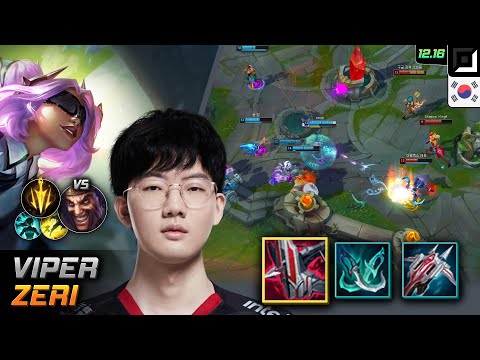 Viper Adc Zeri Build Immortal Shieldbow Lethal Tempo - Viper Zeri Match Highlight - LOL KR 12.16