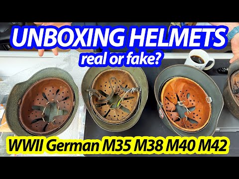 Unboxing WWII German Helmets M35 M38 M40 M42 | Authentic or Reproduction | Military Antiques Toronto