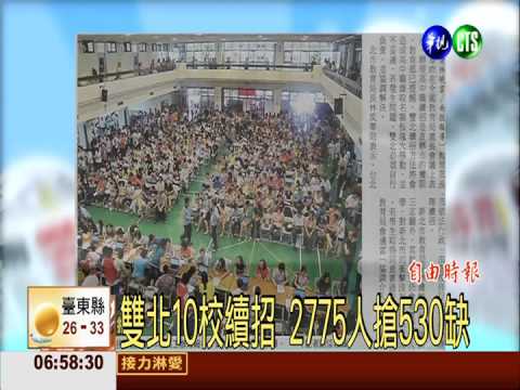 雙北10校續招 2775人搶530缺