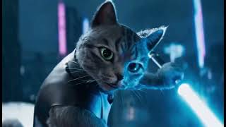 Light Saber Battle Cat VS Dog — epic cat and dog lightsaber duel