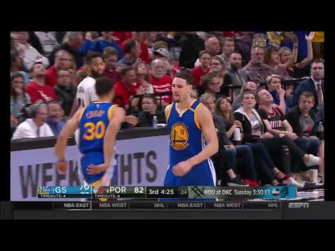 Klay Thompson vs Portland Trail Blazers 22.04.2017 (24Pts) (Round 1 - Game 3)