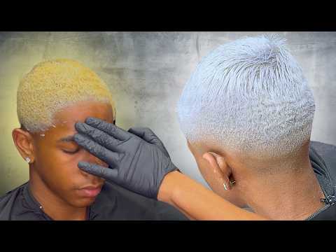 I REVEALED THE SECRET How to MAKE IT SNOW WITHOUT BURNING - STEP BY STEP ON MEN'S HAIR