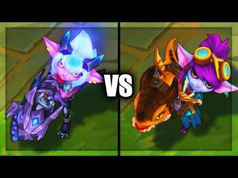 Little Demon Tristana vs Dragon Trainer Tristana Legendary vs Epic Skins Comparison - LoL