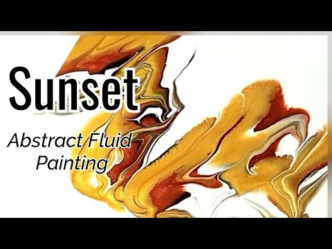 🌅 GORGEOUS SUNSET Colors / EASY Abstract Acrylic Painting / Acrylic Pour Painting / Fluid Art (252)