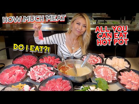 HOW MUCH MEAT DO I EAT AT HOT POT?! Shabu Works in San, Diego, CA!! #RainaisCrazy