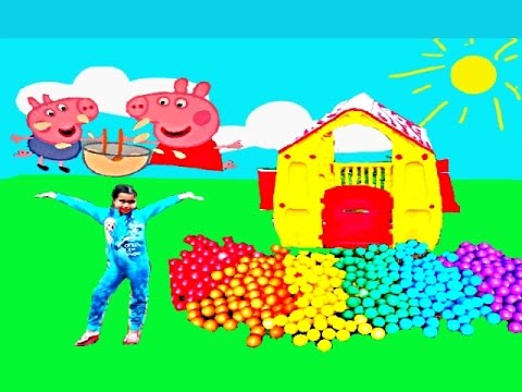 Peppa Pig Movie Videos 2016 Rainbow Playhouse Ballpit Surprise Toys Videos Kids Fun Activities Video