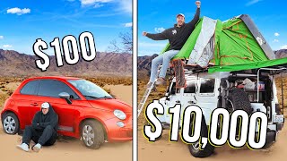 $100 vs $10,000 Car Camping! *Budget Challenge*