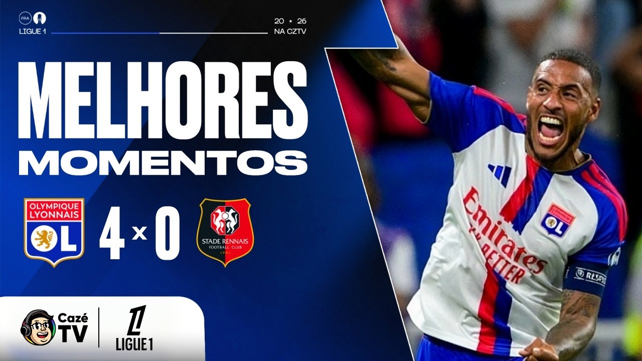 MELHORES MOMENTOS: LYON 4 x 0 RENNES | LIGUE 1 26/27 | 4ª RODADA