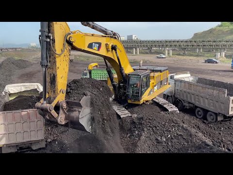 Caterpillar 385C Excavator Loading Coal On Trucks - Sotiriadis/Labrianidis Mining Works