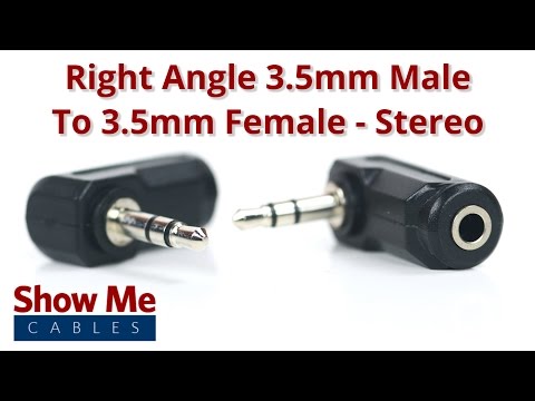 Right Angle 3.5mm Male To 3.5mm Female Adapter - Stereo #948