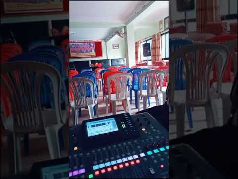 mixing console behringer x32 . RCF speaker with make monitor sound check beni nepal.