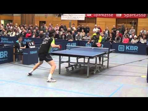 Petr David vs Lauric Jean Tischtennis 2 Bundesliga Hilpoltstein vs Juelich 20160410  2