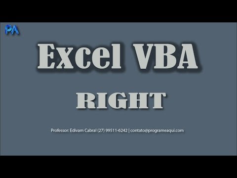 Dica de Excel VBA como usar o método RIGHT