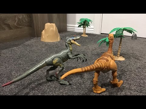 Velociraptor hunts gallimimus
