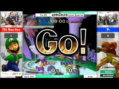 Unrivaled 2 Melee - TGL Blea Gelo (Luigi) vs Pi (Samus, Sheik) - Losers Quarters