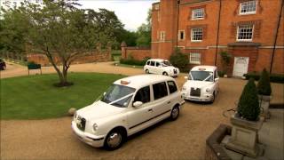 preview picture of video 'White wedding taxi wedding cars at Wotton House Surrey'