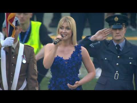Camilla Kerslake sings the National Anthem of Great Britain